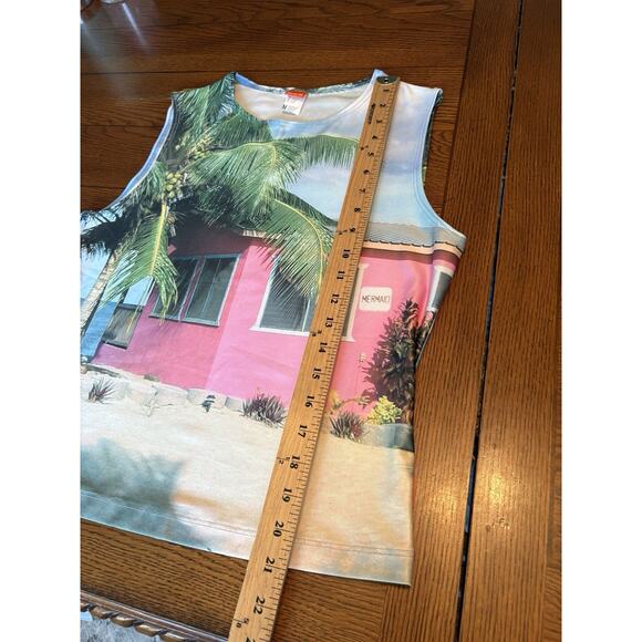 SUVA Tank Top Beach Cabana Photographic Print Sz Medium Private Label Summer USA - Picture 4 of 5